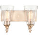 Natalie 2 Light 14.5 inch Modern Gold Vanity Light Wall Light